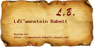 Löwenstein Babett névjegykártya